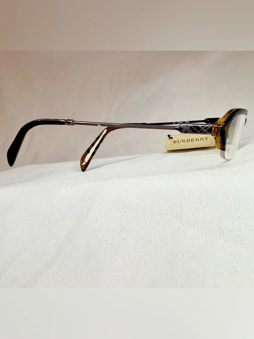 Burberry Brown Tortoiseshell Rectangular Eyeglass Frames